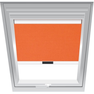 Roto Sichtschutzrollo Orange 2-R27, 114x160 cm (11/16), Elektro,R65,Roto,weiße Schiene