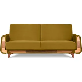 konsimo® Schlafcouch 3-Sitzer Gelb