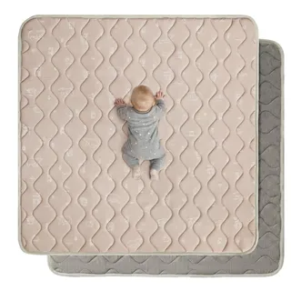 Fortella Krabbelmatte Baby Faltbar 120x120cm, Verdickte rutschfeste Krabbeldecke für Baby Schaumstoff, Spielmatte für Laufstall, Waschbare Spieldecke Kinderteppich Bodenmatte Babyzimmer (Waldbraun)