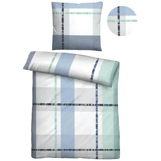 Castell Kariert Polyester Blau 135 x 200 cm + 80 x 80 cm