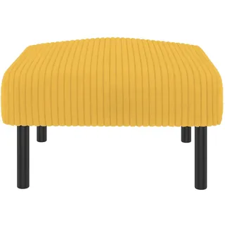 Fußhocker 56x51x39 aus hochwertigem Cordstoff mit Metallgestell – ergonomisch und vielseitig einsetzbar, Gelb