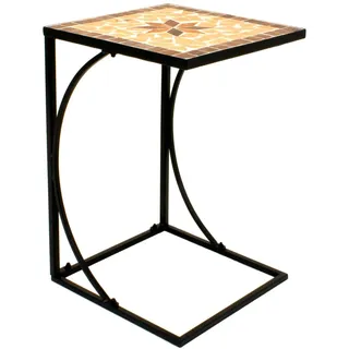 Spetebo Metall Beistelltisch mit Mosaik Platte