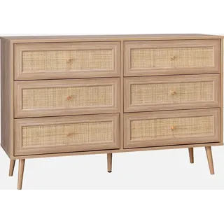sweeek Kommode mit Holzlook 120 x 79 x 39 cm Beige / Natur