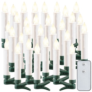 30er-Set LED-Outdoor-Weihnachtsbaum-Kerzen mit IR-Fernbedienung, IP44