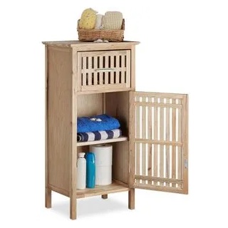 Relaxdays Badschrank 10021332, braun, stehend, 40 x 82 x 29cm