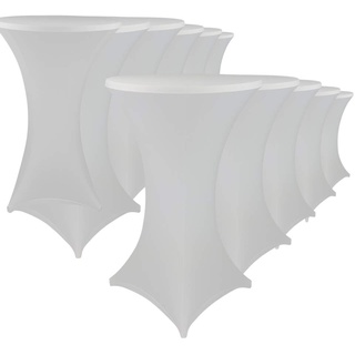 DILUMA Stehtischhussen Stretch Elastique Ø 70-75 cm Weiß 10er Set - elastische Premium Stretchhusse für gängige Bistrotische und Stehtische - dehnbarer Tischüberzug
