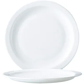 Arcoroc ARC 57975 Hôteliére Teller flach, 23.5cm, Glas, weiß, 6 Stück