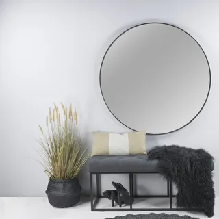 Wandspiegel SPINDER DESIGN "Donna" Spiegel Gr. B/H/T: 120 cm x 120 cm x 5 cm Ø 120 cm, schwarz Wandspiegel Metall, Qualitativ hochwertiges Erscheinungsbild, Ø 120 cm