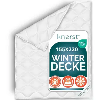 KNERST Microfaserbettdecke Allergiker Bettdecke Atmungsaktiv Klimafaser Steppdecke, Füllung: Klimafaser-Polyesterfüllung, Bezug: Polyester, Winterdecke, 155x220 cm, warmdecke, allergikerfreundlich 155 cm x 220 cm