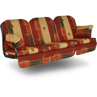 ANGERER Hollywoodschaukel Auflage Deluxe rot-Terra-beige Gemustert