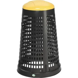 Korbständer D525xH880mmPP schwarz Deckel gelb f.120l Säcke