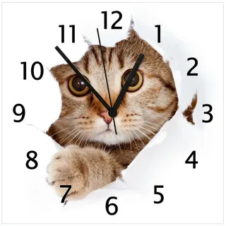 Wallario Uhr 30,0 cm 30 braun/weiß