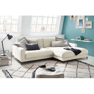 KAWOLA Ecksofa Cara Cord Recamiere rechts cremeweiß