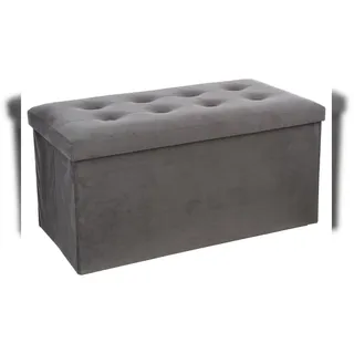 Atmosphera Pouf Faltbar Samt 76 x 37,8 cm Grau
