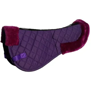 Rhinegold Baumwolle Reitsattel Pad Luxus Reitsport Baumwolle Pad Sattel mit Kunstfell, Besäumten Kanten & Gurt Ersatzriemen Pferdeausrüstung Numnahs für Pferde & Ponys