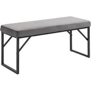 Homcom Sitzbank Samt Dunkelgrau 100 x 35 x 47 cm