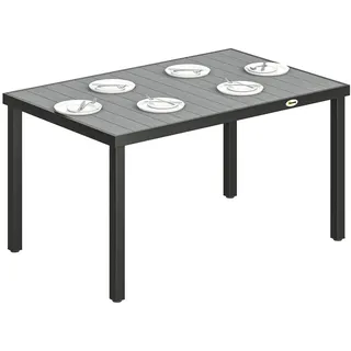 ComfortXL Gartentisch, Grau, Metall, 90x74x140 cm, Gartenmöbel, Gartentische, Gartentische