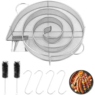 Runder Rauchgenerator Zum Räuchern Von Fleisch, Fisch Und Grillgut, Inklusive Bürste Und Haken. Wiederverwendbarer Fleischräucherofen Für Grills, Kugelräucheröfen Und Smoker.