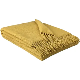 Wolldecke "TIROL M" 100 % Wolle, 140 x 200 cm in versch. Farben, STTS gelb