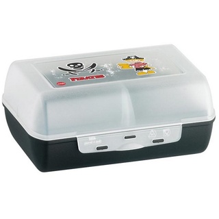 Emsa Lunchbox Clipbox mit Trennwand Pirate Variabolo, Kunststoff, (1-tlg., Clipbox inkl. Trennwand) schwarz|weiß