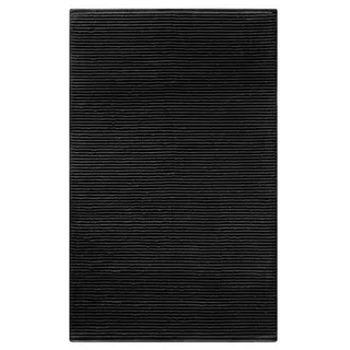 Lashuma Badematte Linz, Höhe 20 mm, fußbodenheizungsgeeignet, Baumwolle, rechteckig, Weicher Badvorleger schwarz 50x80 cm schwarz
