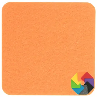 Design Filz Untersetzer eckig - 20x20cm in orange für Glas, Getränke, Bar, Tasse, Vase