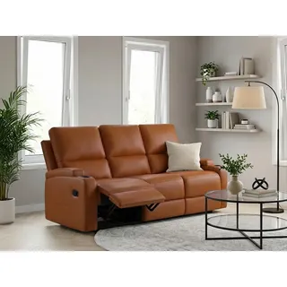 OTTO home 3-Sitzer NAPORI Lederoptik, Multimediasofa, Kinosessel XXL, Kinosofa mit 2 x Relaxfunktion und Getränkehalter braun
