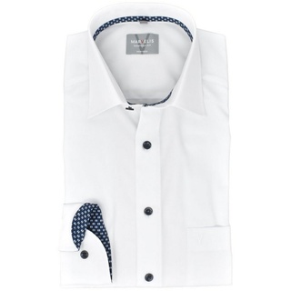 MARVELIS Businesshemd Businesshemd - Comfort Fit - Langarm - Einfarbig - Weiß weiß 46