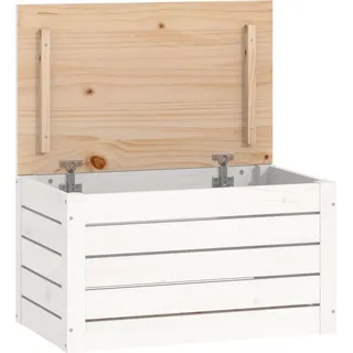 vidaXL Truhe Weiß 59,5x36,5x33 cm Massivholz Kiefer