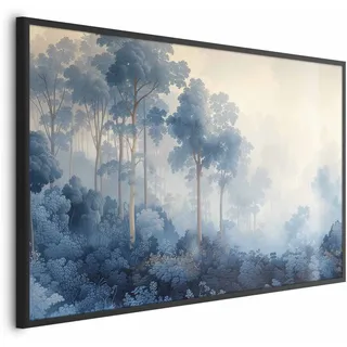 Poster – Ein Wald In Nebligen Blautönen