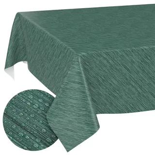 ANRO Tischdecke abwaschbar Wachstuch 140 x 140 cm Grün