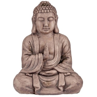 Ibergarden Dekofigur Dekorative Figur für den Garten Buddha Grau Polyesterharz 23,5 x 49 x grau