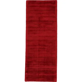 Teppich CARPETFINE "Ava Viskoseteppich" Teppiche Gr. B/L: 75 cm x 200 cm, 13 mm, 1 St., rot Esszimmerteppiche Seidenoptik, leichter Glanz, auch als Läufer erhältlich