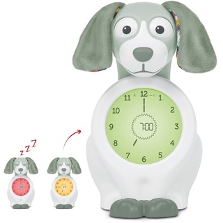 ZAZU Kids Davy Hund - Pädagogischer Wecker & Schlaftrainer für Kinder, LED Kinderwecker, Intelligentes Schlafen & Aufwachen, Mädchen & Jungen (Grün)