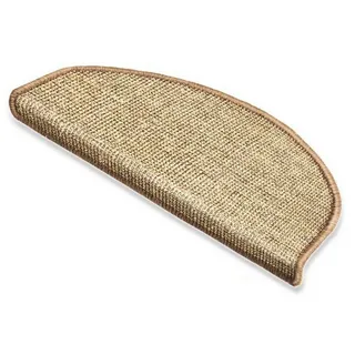 Floordirekt Stufenmatte Sisal Premium Natur, 2 Größen, Treppenschutz, Halbrund, Höhe: 8 mm, mit Umkettelung beige 23 cm x 65 cm x 8 mm