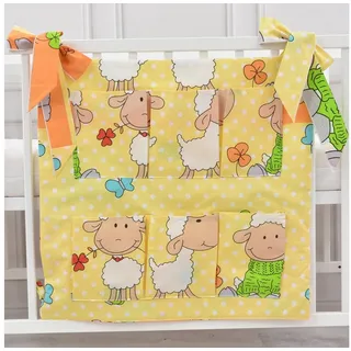 Baby-Delux Betttasche Aufbewahrungstasche Baby (1-tlg), Betttasche Babybetttasche Spielzeugtasche Organizer für Babybett orange|weiß