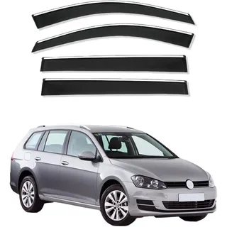 QWEDFSD Autofenster Windabweiser für VW Golf 7 Variant 2014+, Autofenstervisier Windschutzscheibe Regenschutz Schilde Seitenscheiben-Windabweiser