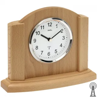 AMS F5122/18 Funk Tischuhr, Holz, Mehrfarbig, 24 x 30 x 12 cm