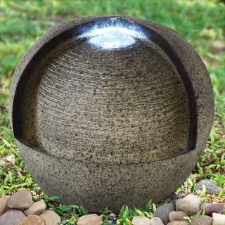 Gartenbrunnen Brunnen Zierbrunnen Zimmerbrunnen Brunnen mit LED-Licht 230V Wasserfall Wasserspiel für Garten, Gartenteich, Terrasse, Teich (013)