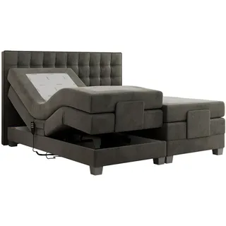 MKS Motor Boxspringbett mit Bettkasten - grau ¦ Maße (cm): B: 188 H: 118