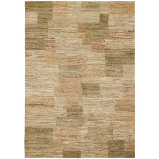 Cazaris Wollteppich, Grün, Textil, Karo, rechteckig, 200x300 cm, für Fußbodenheizung geeignet, Teppiche & Böden, Teppiche, Naturteppiche