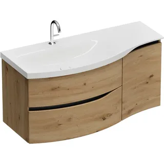 burgbad Sinea 3.0 Mineralguss-Waschtisch mit Unterschrank, 122 cm, mit Griffleiste G0292, Badmöbel,