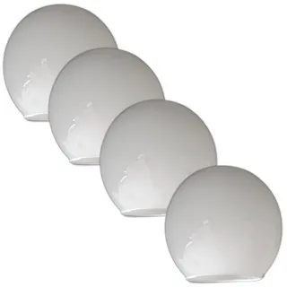 Lichthandel Hoch Lampenschirm Ersatzglas Kugel Weiß - Rundes Lampenglas E14 Fassung Glas Opal Weiß, weiß glänzend, Ideal für DIY-Lampen, Restaurierungen oder als Ersatz weiß