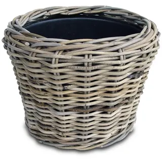 Spetebo Rattan Pflanztopf 33 x 24 cm Grau