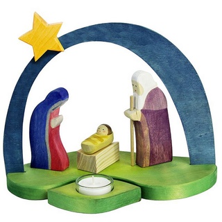 OSTHEIMER 5530280 Leuchter Krippe Leuchtbogen mit Maria & Josef & Jesus Weihnachtsschmuck