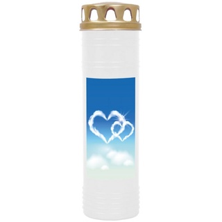 HS Candle 4er Pack Grabkerzen mit Motiv, Grablicht mit Brenndauer von ca. 7 Tage, Motiv: Herz Wolke, in vielen weiteren Varianten