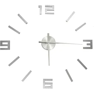 vidaXL 3D-Wanduhr 100,0 cm NA silber