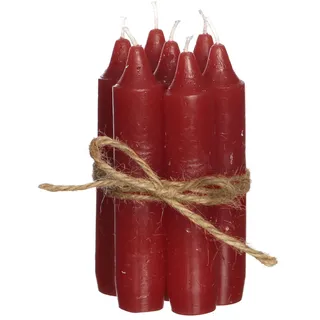 Comforder Kerzen Set (7 Stück), 11cm Stabkerzen Rot, Tafelkerzen einfarbig, 4+ Stunden Brenndauer