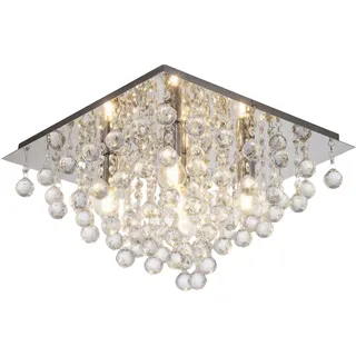 M2 OUTLET Deckenleuchte CRIS 10152 Ø42CM Chrom pol., klar mit Besätzen