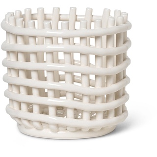 ferm LIVING - Keramik Korb, klein, off-white